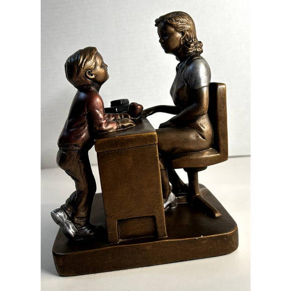 Authentic Austin Mixed Metal Sculpture Teacher's Pet AP3963 Made USA **HEAVY** - Picture 2 of 10